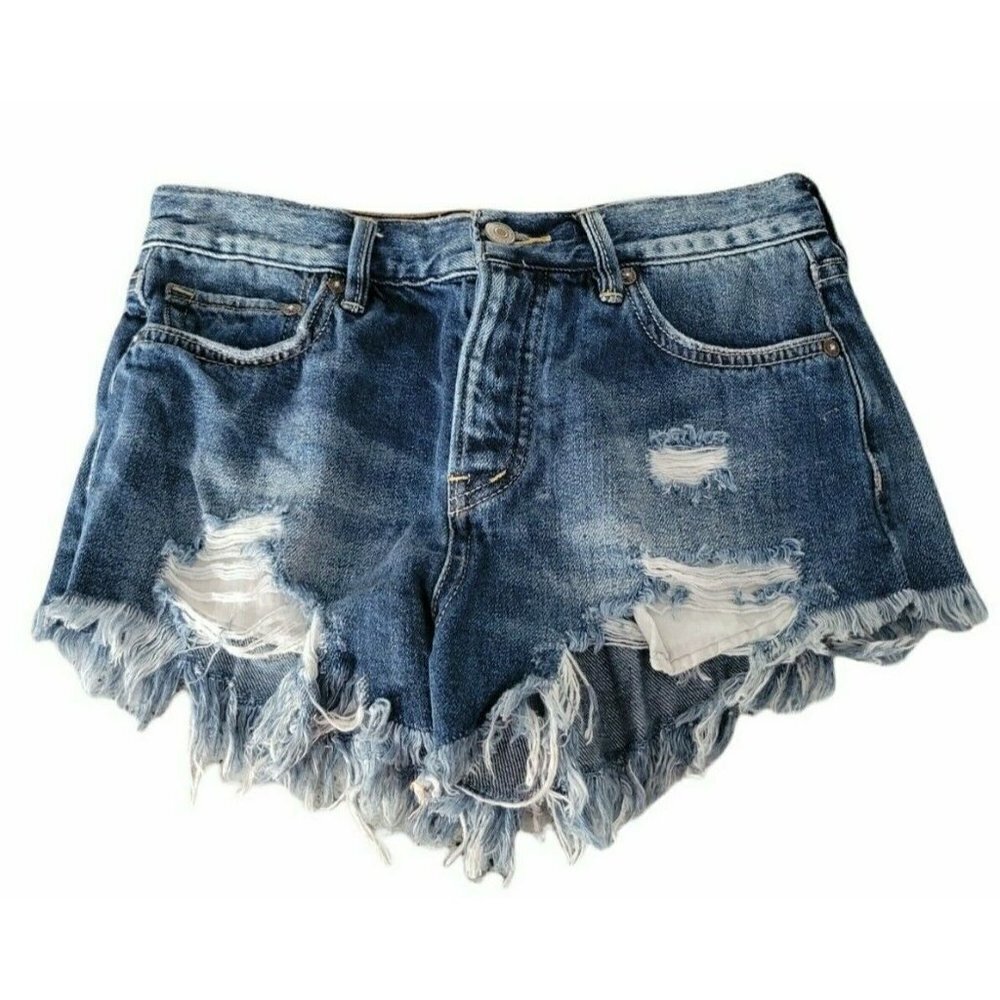 We The Free Denim 100% Cotton Distressed Jean Shor